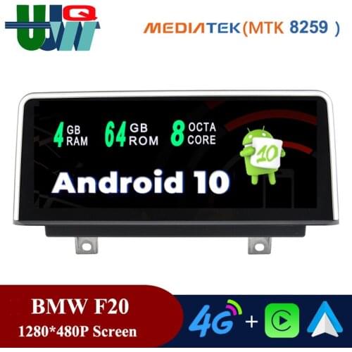 UJQW Car Radio Touch Screen GPS Navigation Android 10 for BMW 1/2 Series F20 F21120i 118i 220i 2011-2017 NBT 10.25" Car Stereo