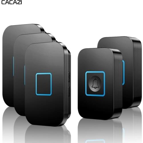 Wireless Waterproof Doorbell US EU UK Plug Intelligent Home LED Light Door Ring Bell 60 Chime 5 Volume 1 2 Button 1 2 3 Receiver