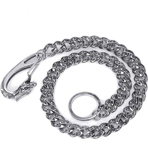 Retro Europe and the United States tide street dance waist chain men titanium steel metal anti-theft pants chain wallet chain
