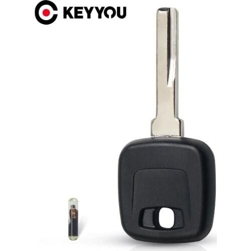 KEYYOU Transponder Chip Blank Car Key Shell Case For VOLVO S40 V40 S60 S80 XC70 Auto With ID48 Ignition Chip Key Shell Case