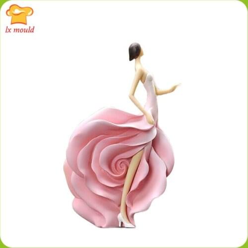 2017 Valentines Day creative large rose mold new beauty soft rose silicone diy mold roses dolls silicone mold