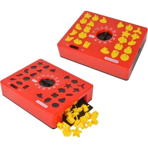 Shape Sorting Clock Puzzle-Teaching Time Blocks Stacking Sorter Jigsaw Montessori Educational Toy