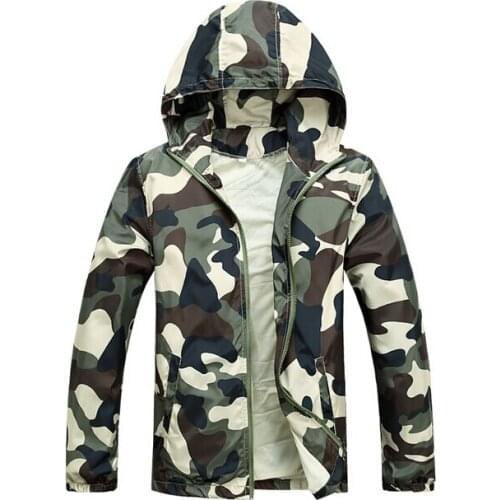 Hot Selling New Arrival Men Fashion Camouflage Jacket Summer Tide Male Hooded Thin Sunscreen Coat Wholesale