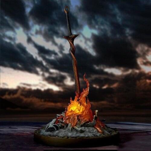Dark Souls LED ILLUMINATION Bonfire LIT Light-up Statue Collectible Action Figure