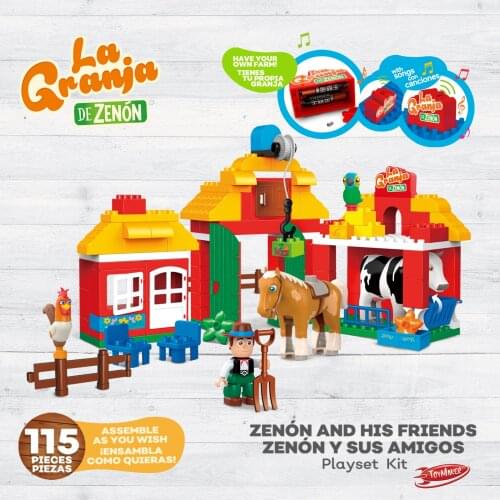La Granja De Zenon Farm Animals Building Blocks Compatible Block Construction Toys Garden House Plants Bricks Playset for Kids