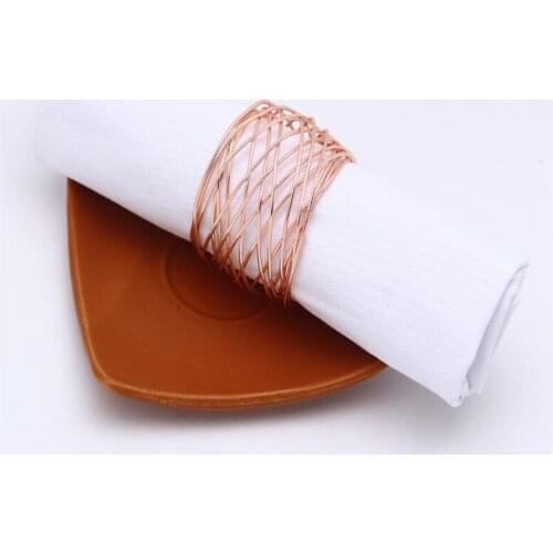 Round Buckle Napkin Ring Table Decoration Serviette Rings Napkin Holder West Dinner Towel Napkin Ring Kitchen Decoration