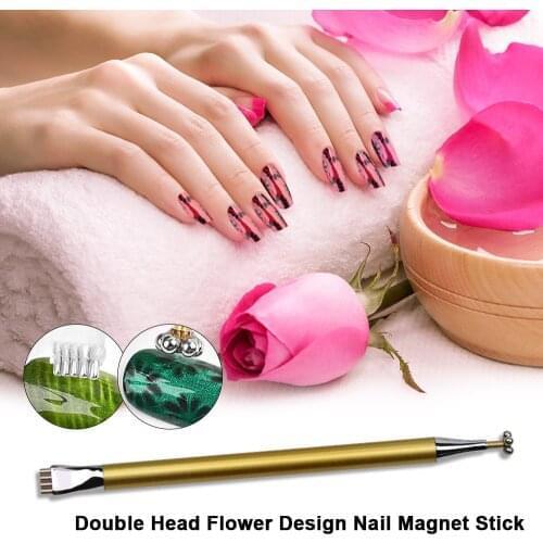 Nail Art Flower Magnet Pen Double Head Flower Design Nail Magnet Stick Nail Art Design for Cat Eye Gel Polish