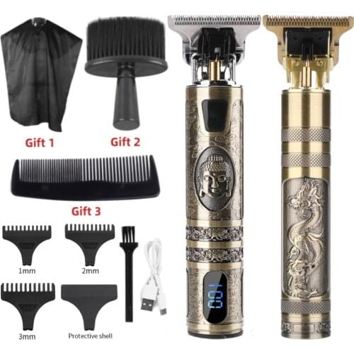 LCD Display Electric Barber Hair Clipper Trimmer Cordless Shaver Trimmer Men Hair Cutter Machine Recharging Beard Hair Razor Set