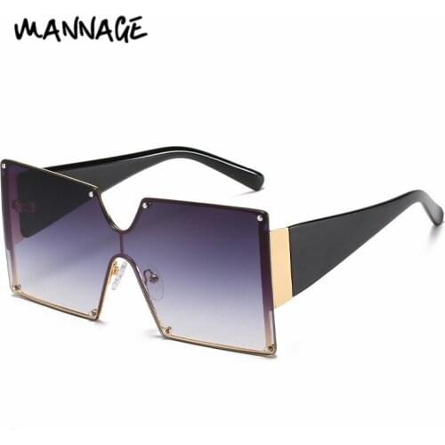 Fashion Square Sunglasses Women Oversized Gradient Color Lens One- Piece Sun Glasses UV400 Summer Shades