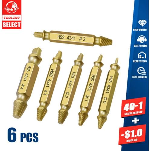 High quality 6pcs Damaged Screw Extractor Speed Out Drill Bits Broken Speed Out Bolt Extractor Bolt Stud Remover Tool