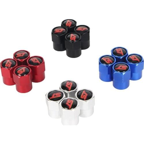New 4PCS Auto Wheel Tire Valve Stem Caps Cover For Ford ST FOCUS 2 3 Mondeo Fiesta Kuga MK2 MK3 MK4 Car accessories