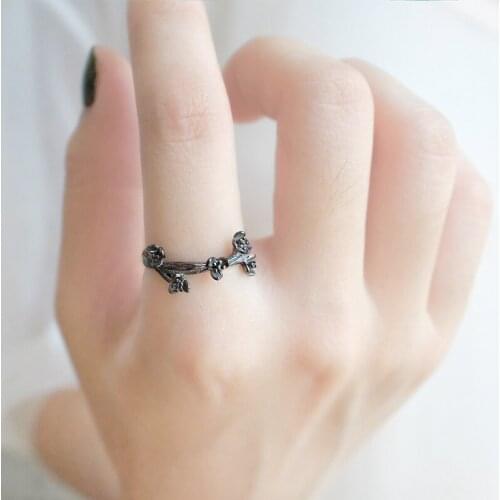 New 925 Sterling Silver Rings Vine Flowers Couple For Women Rings Adjustable Rings Free Shipping