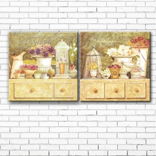 Pastoral flower daffodils scenery canvas printings oil painting printed on canvas home living room wall art decoration picture