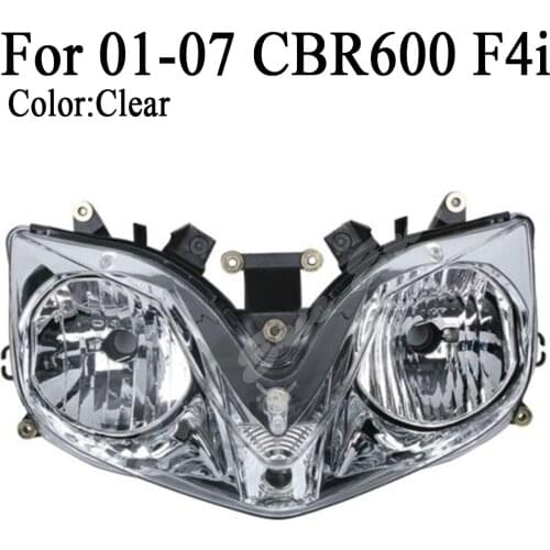 Motorcycle Front Headlight Lamp Assembly For Honda CBR600 F4i 2001 2002 2003 2004 2005 2006 2007 Clear Lens