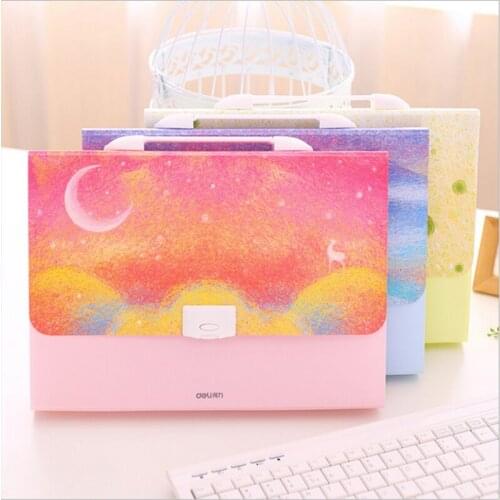 Portable 13 Grid Document Bag File Folder Expanding Wallet Student Organ Bag A4 Organizer Paper Holder Office School Supplies