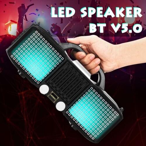 Cool LED Light 6D stereo sound Portable bluetooth speaker Wireless Loudspeaker Outdoor Speakers Support TF card usb drive AUX