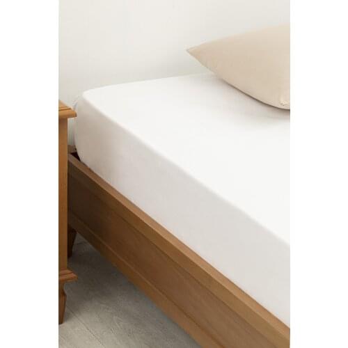 Flat 2 Cotton Double Bed Fitted Sheets 160 X200 Cm White