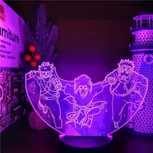 Uzumaki Naruto 3D Lamp Itachi Shippuden Night Lights Touch Sensor Lighting Novelty Naruto Anime Decoration Xmas Gift Kid Lampara