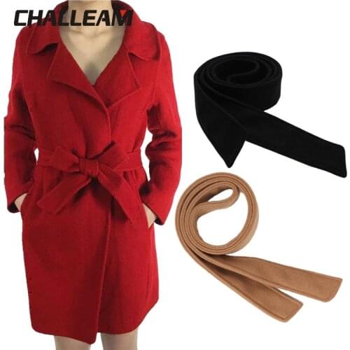 Ladies belt coat coat Ladies decorative wide belt with double-sided woolen coat belts accessories knotted x250