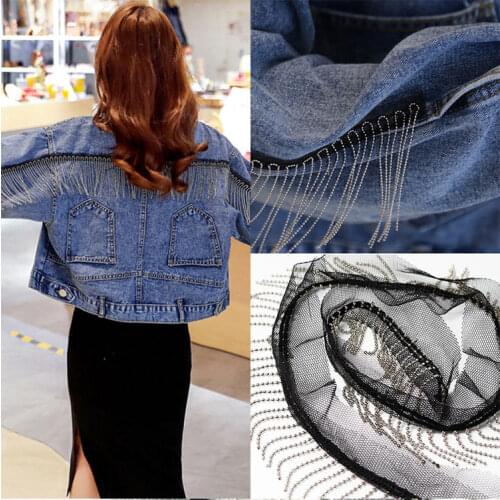 Gold Tassel Fringed Beaded Copper Chain Lace Trim Ribbons Handmade Metal Macrame Lace DIY Wedding Dress Jeans Bag Sewing Craft