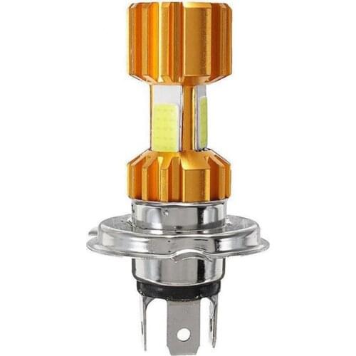 1Pcs 12V LED Motorcycle H4 COB Super Bright Headlight Front Bulb Light Lamp