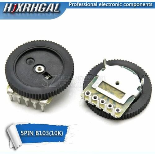 10pcs Double Gear tuning potentiometer B103 10K 5Pin 16*2mm Dial Potentiometer Taper Volume Wheel Duplex Potentiometer hjxrhgal