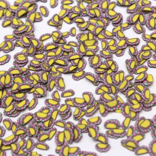 100g/Lot 5mm Attractive Hamburger Polymer Soft Clay Slices Sprinkles for DIY Crafts Filling Accessories
