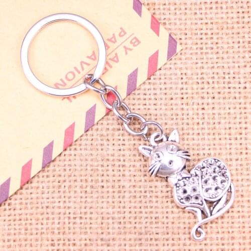 20pcs New Fashion Keychain 36x23mm capuchin cat Pendants DIY Men Jewelry Car Key Chain Ring Holder Souvenir For Gift