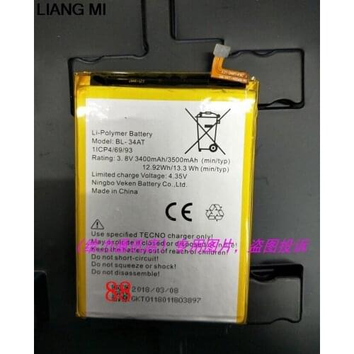 3400 mah BL-34AT cell phone battery for TECNO with Repair Tools