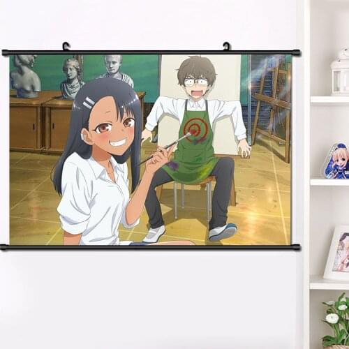 Anime jiranaide, Nagatoro-san Maki Gamou Naoto Hachiouji Senpai HD Wall Scroll Hanging Poster Print Home Decor Art Gifts 40x60cm