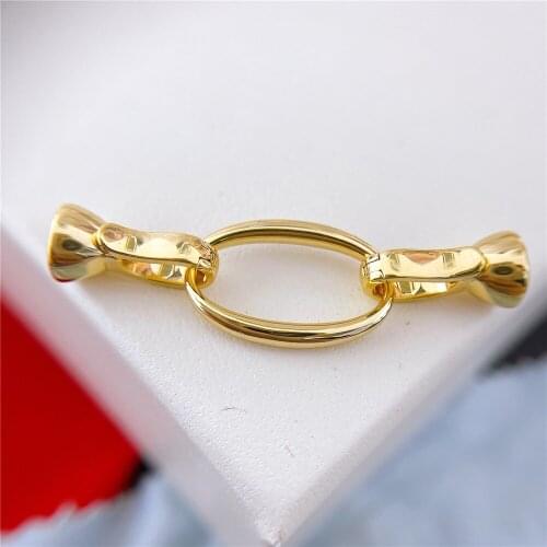 Free Shipping 18k Real Gold Plated Pearl Bracelet Clasp Beads High Quality for DIY Jewelry Making Fastening Findings Accessories