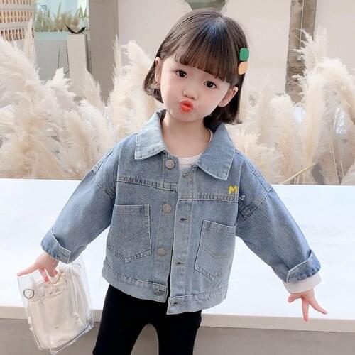 Girls Babys Kids Coat Jacket Jean Outwear 2021 Luxury Design Spring Autumn Overcoat Top Sport Princess Toddler Childrens Cloth