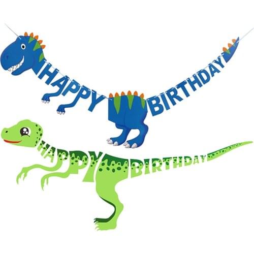 Dinosaur Happy Birthday Banners Dinosaur Party Supplies Dinosaur Birthday Party Decorations Kids Party Hanging Garland Flags
