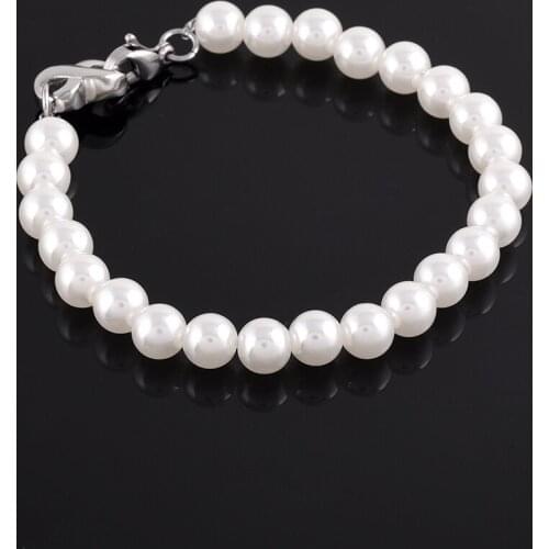 IJL0171 Fashion White Exquisite Pearl High Quality Chain Bracelet Memorial Souvenir Keepsake Bracelet Jewelry