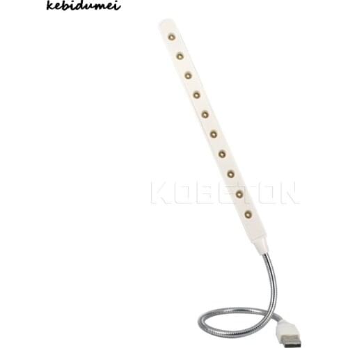 Kebidumei 2017 Mini 10 LED USB Aluminum housing lamps Bright Soft Light Flexible For PC Laptop Desktop Computer