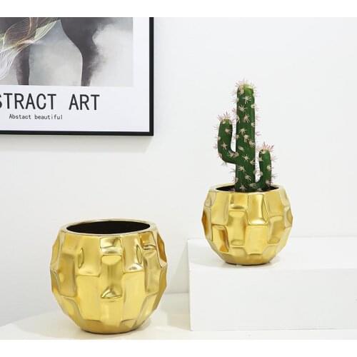 Ceramic electric gold-plated ceramic vase flower vase ceramic table vase nordic vase golden vase vase decoration home gold