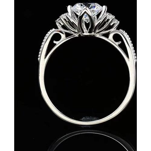 Elegant Flowers Moissanite Rings White D Color 1ct Carat Diamond S925 Silver Wedding Luxurious Jewelry Drop Shipping