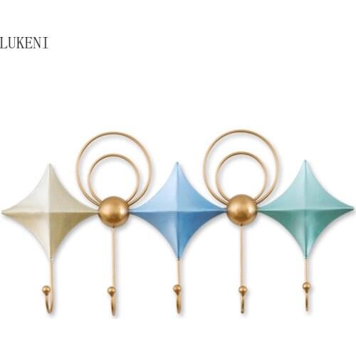 Creative Wrought Iron Decoration Hook Home Homestay Entrance Coat and Hat Small Hanger Sundries Kitchen Window Ornaments