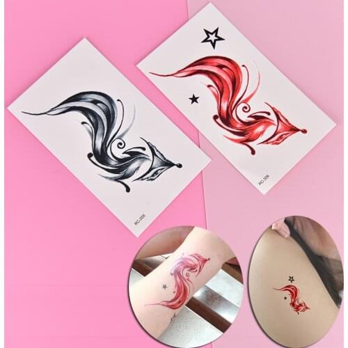 Hot Sale 1Sheet Sex Waterproof Tattoo Sticker Fake Tattoo Animal Fox Temporary Tattoo for Women Body Art