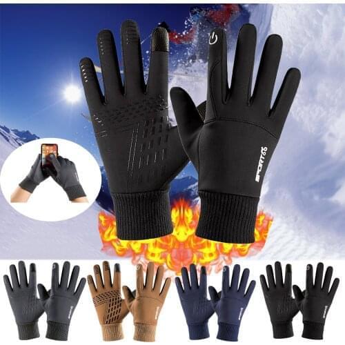 Mens Ski Gloves Snowboard Gloves Snowmobile Motorcycle Riding Winter Plush Cotton Gloves Windproof Waterproof Non-slip Gloves