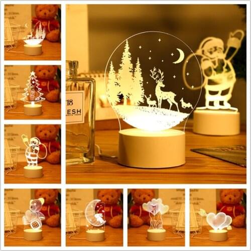3D Night Lamp Acrylic Desktop Nightlight Boys and Girls Holiday Birthday Gift Decorative Night Lamp Bedroom Bedside Table Lamp