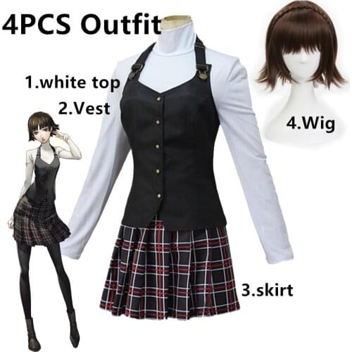 New Anime Persona 5 Cosplay Costume Queen Makoto Niijima Cosplay Costume for Woman School Uniform Halloween Carnival Party Dress
