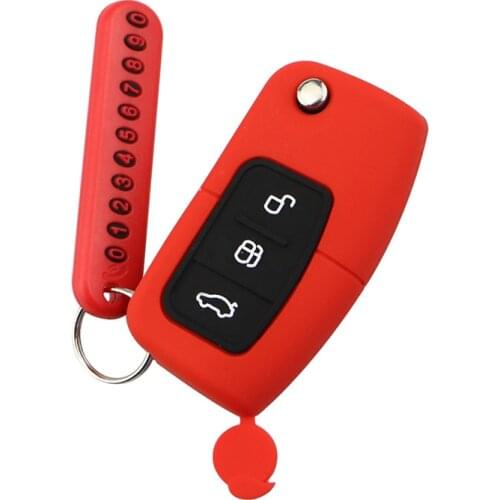 My Good Car Silicone Car Key Cover Case Phone Holder Card 3 Buttons for Ford Fiesta Focus 2 Ecosport Kuga Escape