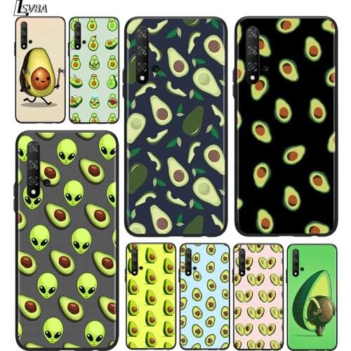Cute Fruit Avocado for Huawei Honor 9A 9C 9S 9X 8A 8X MAX 10 9 8 7 Lite 7C 7A Pro 7S Silicone Black Phone Case