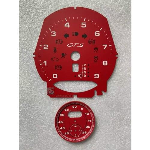 Red Gauge Face for Porsche 981 982 (718) Boxster / Cayman / Macan GTS 9000RPM Tachometer Overlay