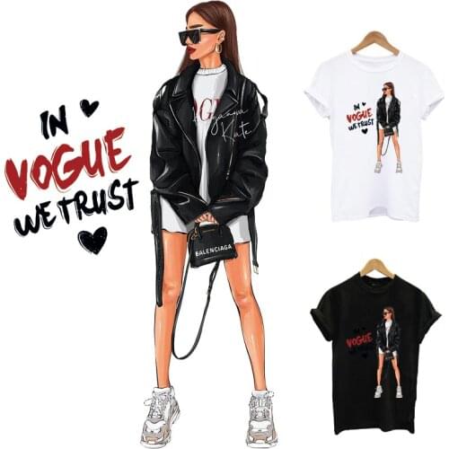 Boss Girl Thermal Heat Transfer Sticker On Clothes DIY A-Level Washable Patches For Clothing Fashion Lady Iron Patch Decoration