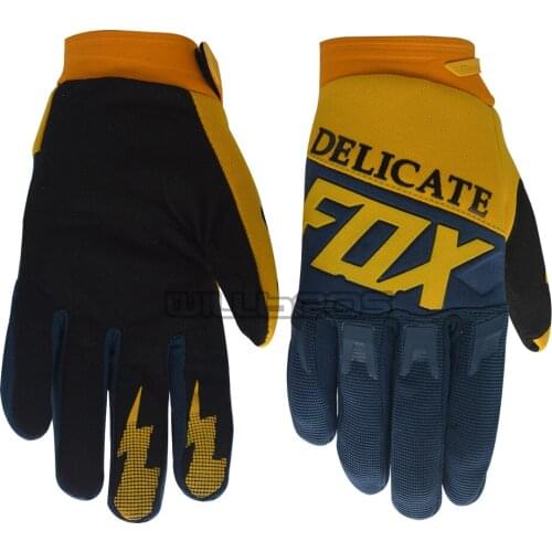 Delicate Fox 360/180 Race Gloves Mountain Bicycle Riding Mens Motorcycle Racing Blue Yellow Gloves