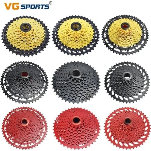VG Sports 9 10 11 Speed MTB Bicycle Freewheel Ultralight 11-40T/42T/46T/50T Mountain Bike Cassette Bracket Sprocket Red Black