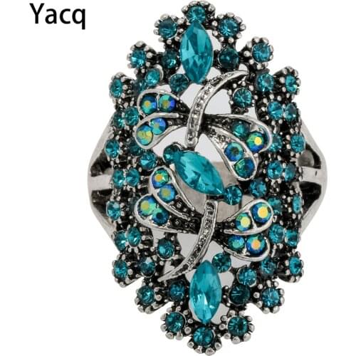 Yacq Dragonfly Stretch Ring Scarf Clasp Buckle Women Girls Summer Fashion Jewelry Charm Crystal Gold Silver Golor Dropshipping