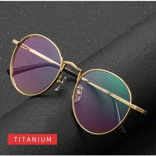 Round Glasses Ultralight Wide-rim Pure Titanium Retro Glasses Frame Men Myopia Glasses Women Trend Optical Glasses Frame 3388